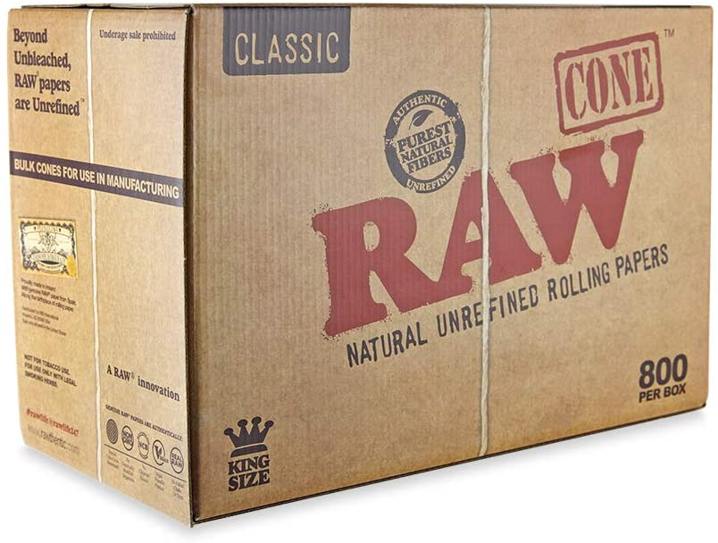 RAWthentic Classic Pre-Rolled Cone King Size 800 Cone Per Box