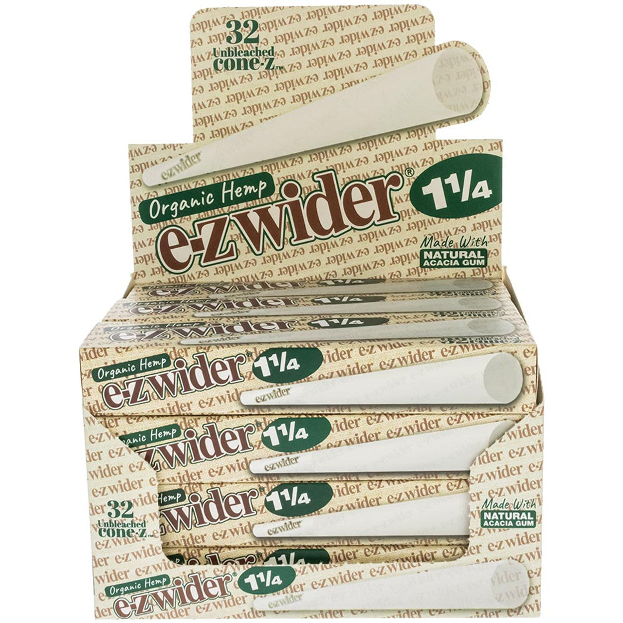 EZ Wider Unbleached Organic Hemp Cones in 1-1/4 & Kingsize