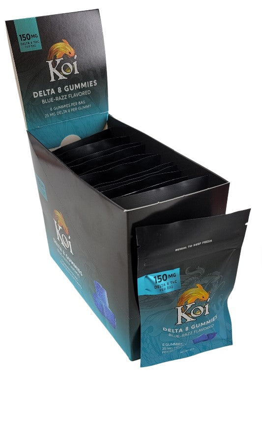Koi Delta 8 150MG Gummy Bags - 6 Gummies Per Bag - 12 Bags Per Box