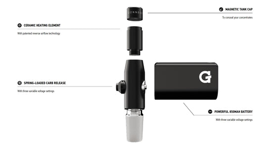 G Pen CONNECT Vaporizer Kit with 14MM Male Glass Adapter | Black