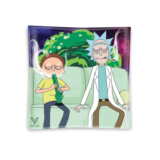 V Syndicate Blazin' Shatter Resistant Glass Ashtray 4.25" x 4.25" - Assorted Designs