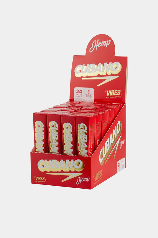 VIBES Cubano Cones Box - King Size - 24 Pack - Ultra Thin - Rice - Hemp