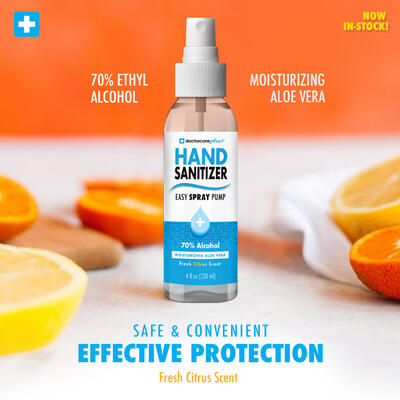 +DoctorCarePlus Hand Sanitizer 4oz Spray - 70% ethyl alcohol and aloe vera
