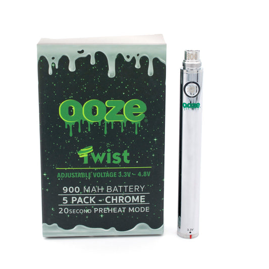 Ooze Twist 510T Vape Battery 650/900/1100 5 Packs