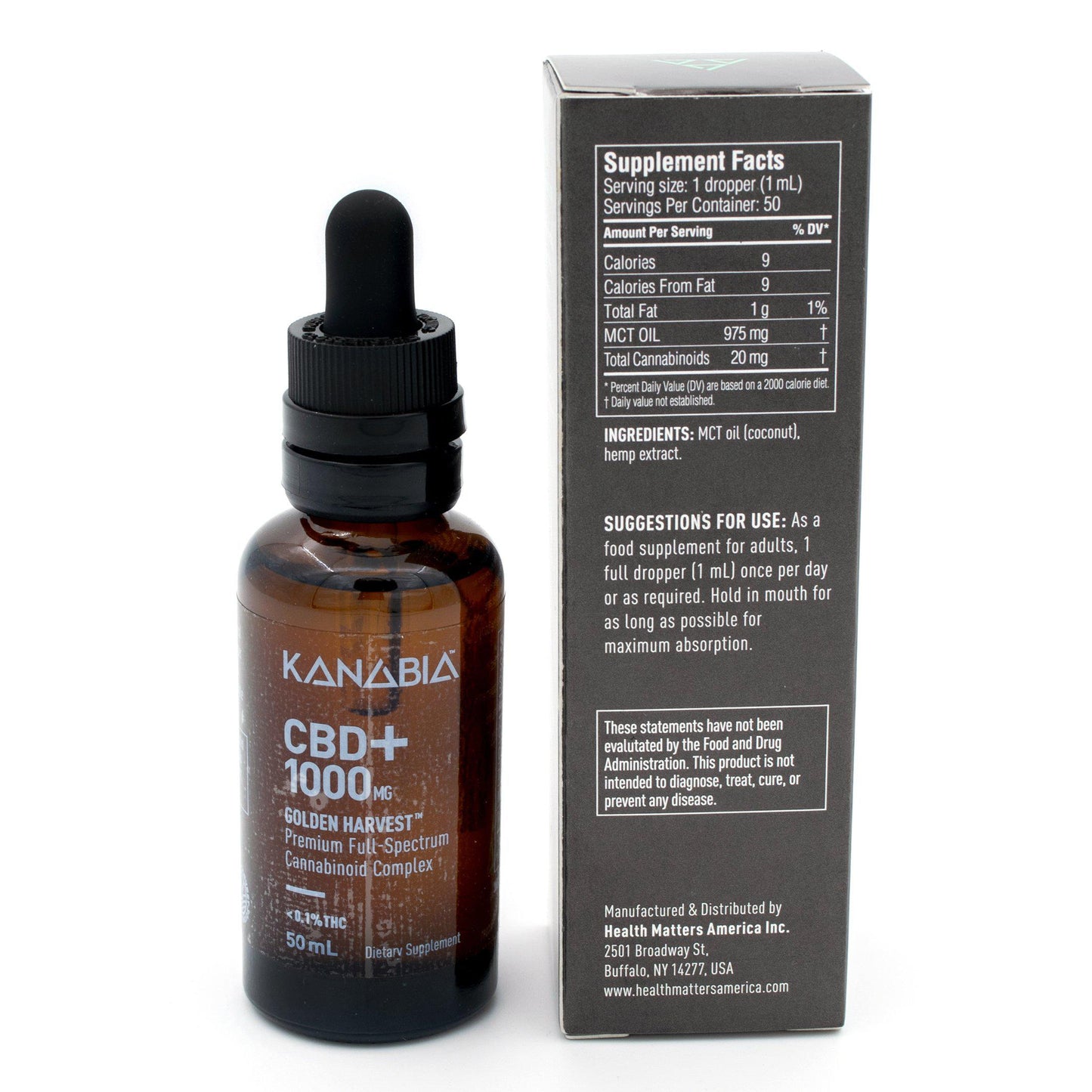 Kanabia Golden Harvest Full Spectrum CBD Oil with MCT