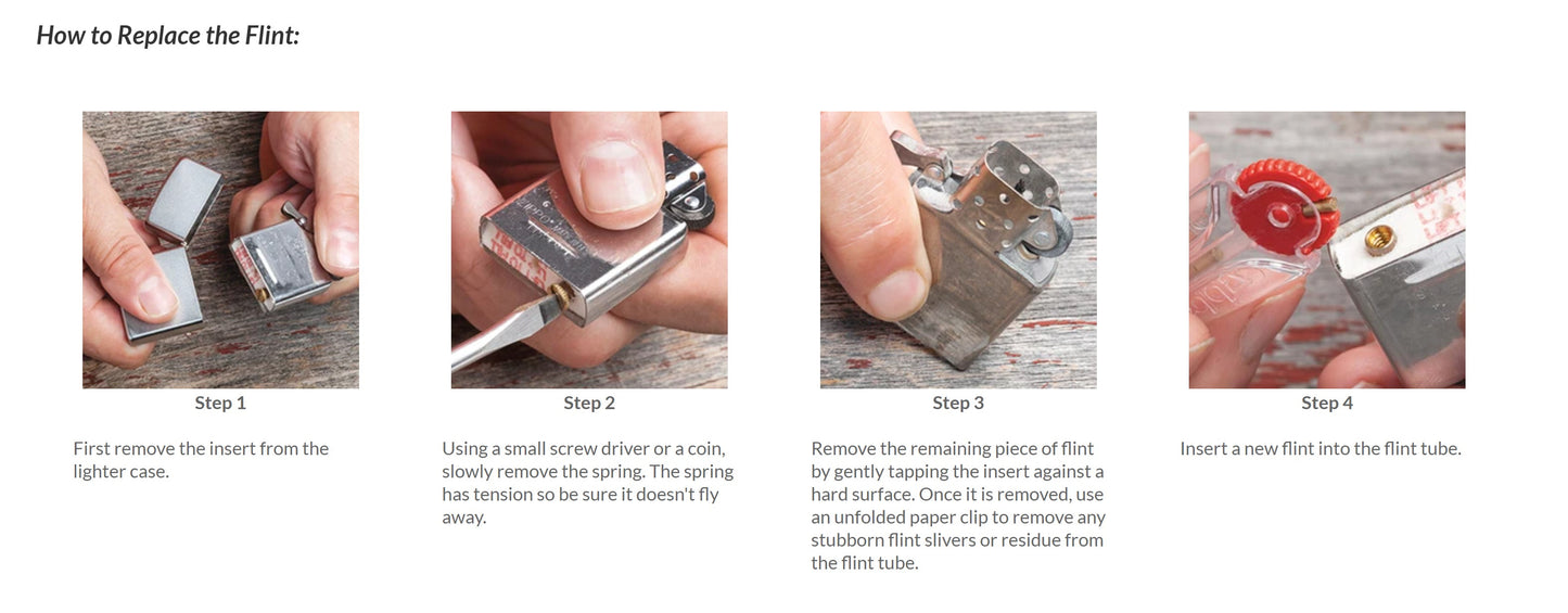 Zippo Genuine 6 Flint Dispenser - 24 Count Display