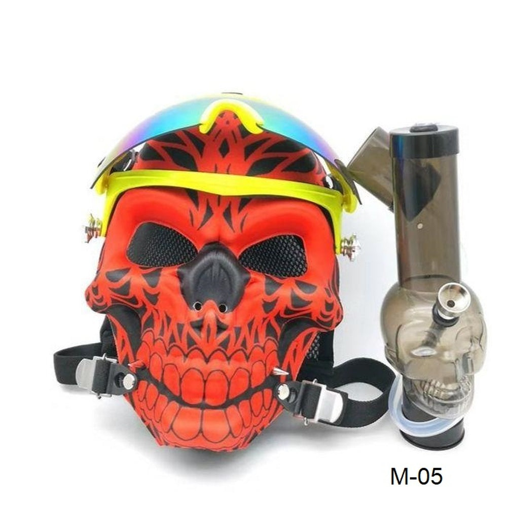 ZTCSMOKE Designer Gas Masks Assorted Skull Designs with Acrylic Tube