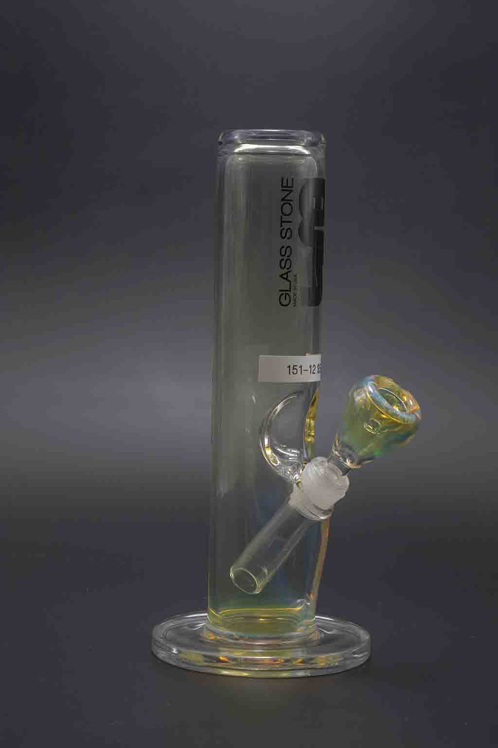 Glass Stone Water Pipes - 9"-10" 50mm Silver Fumed Straight Tube