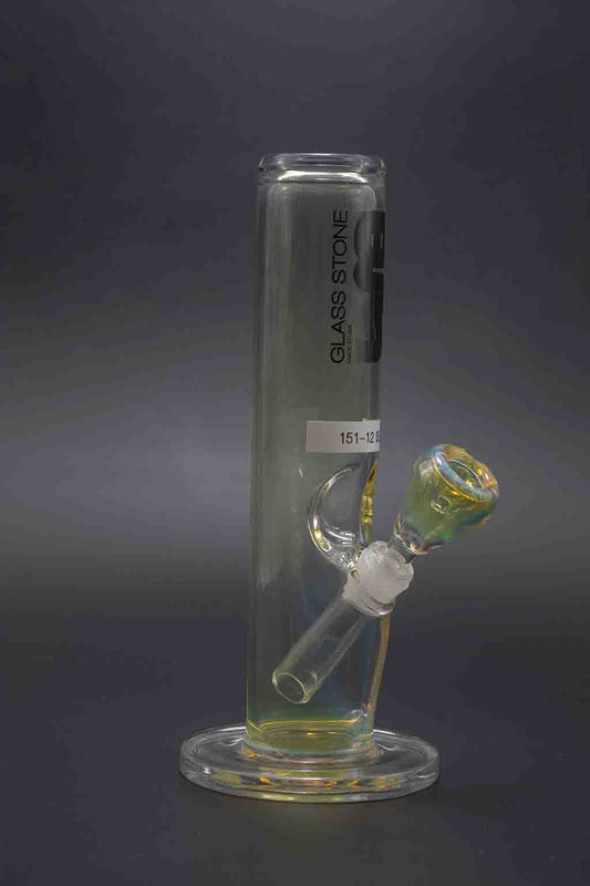 Glass Stone Water Pipes - 9"-10" 50mm Silver Fumed Straight Tube