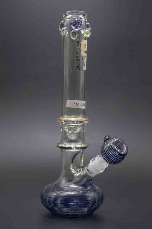 Glass Stone Water Pipes - 38mm Extra Heavy 11"-12" Color Stripped