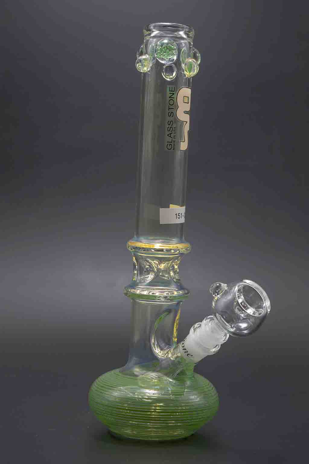 Glass Stone Water Pipes - 38mm Extra Heavy 11"-12" Color Stripped