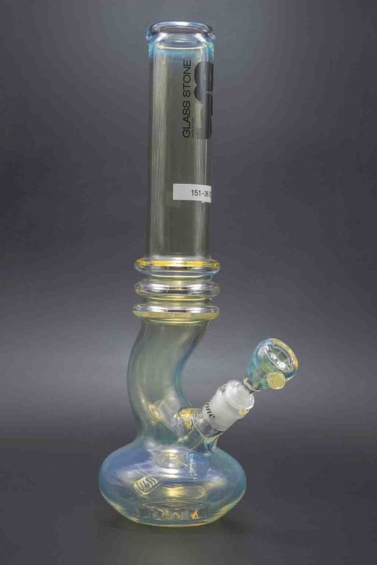 Glass Stone Water Pipes - 50mm Extra Heavy 14"-15" Silver Fumed