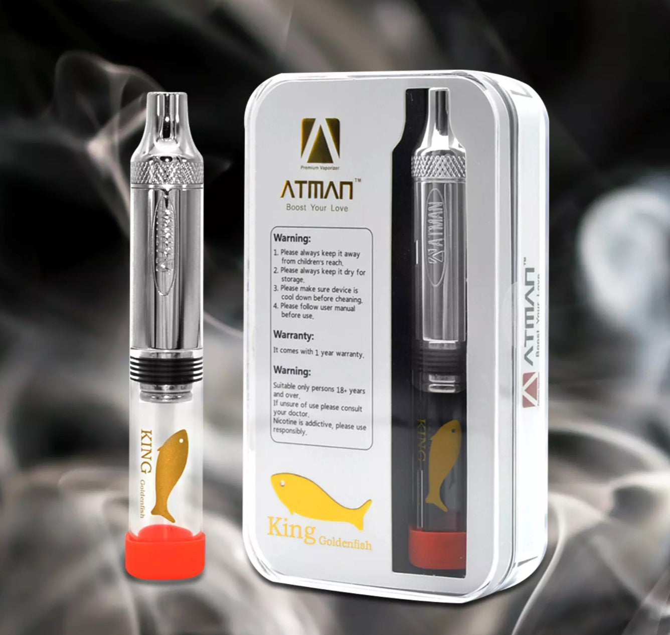 ATMAN King Golden Fish Loose Leaf Glass Blunt