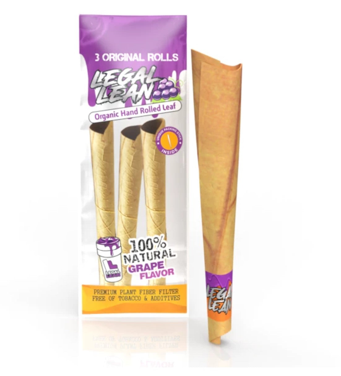 Legal Lean Cone Natural Leaf Wraps King Size - 24 Count Box