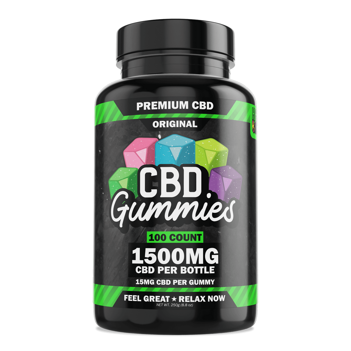 Hemp Bombs Premium CBD Original Gummies 15MG Per Gummy - Multiple Sizes