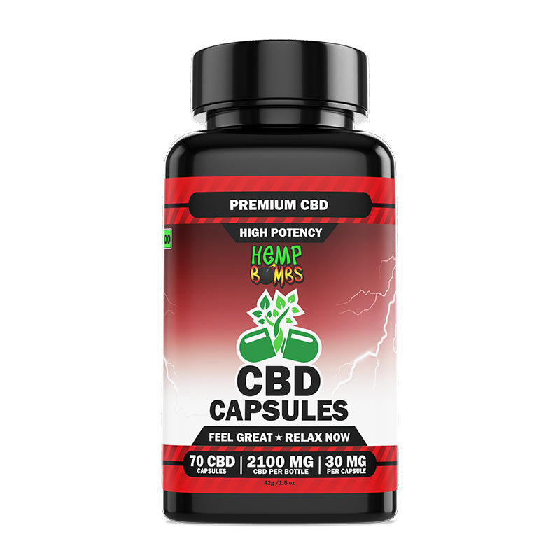 Hemp Bombs Premium CBD High Potency Capsules - 30MG Per Capsule - Multiple Sizes