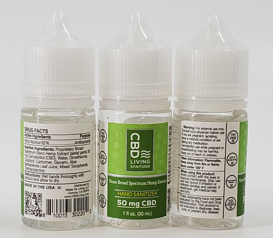 CBD Living 50mg CBD Hand Sanitizer 1 oz Squeeze Bottle