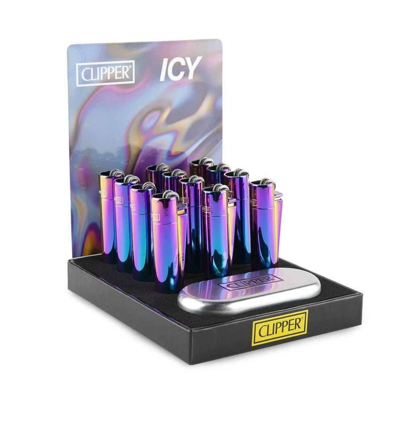 Clipper Full Metal Lighter 12 Counts Display
