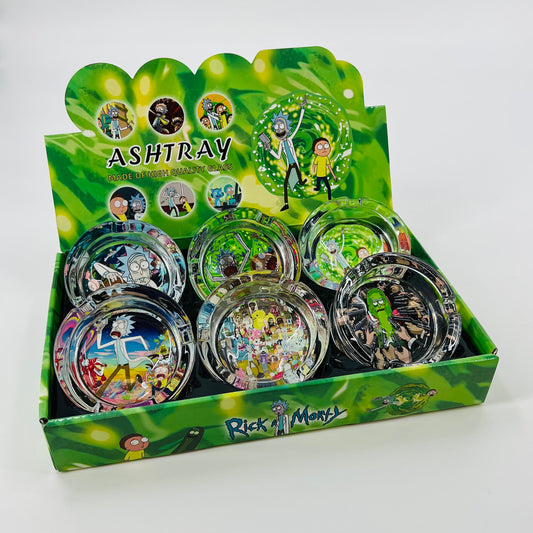 90MM Durable Glass Ashtrays - Pack of 6