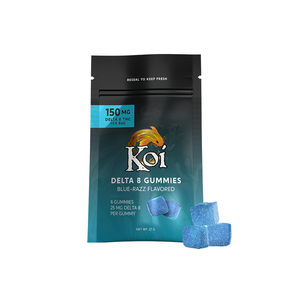 Koi Delta 8 150MG Gummy Bags - 6 Gummies Per Bag - 12 Bags Per Box