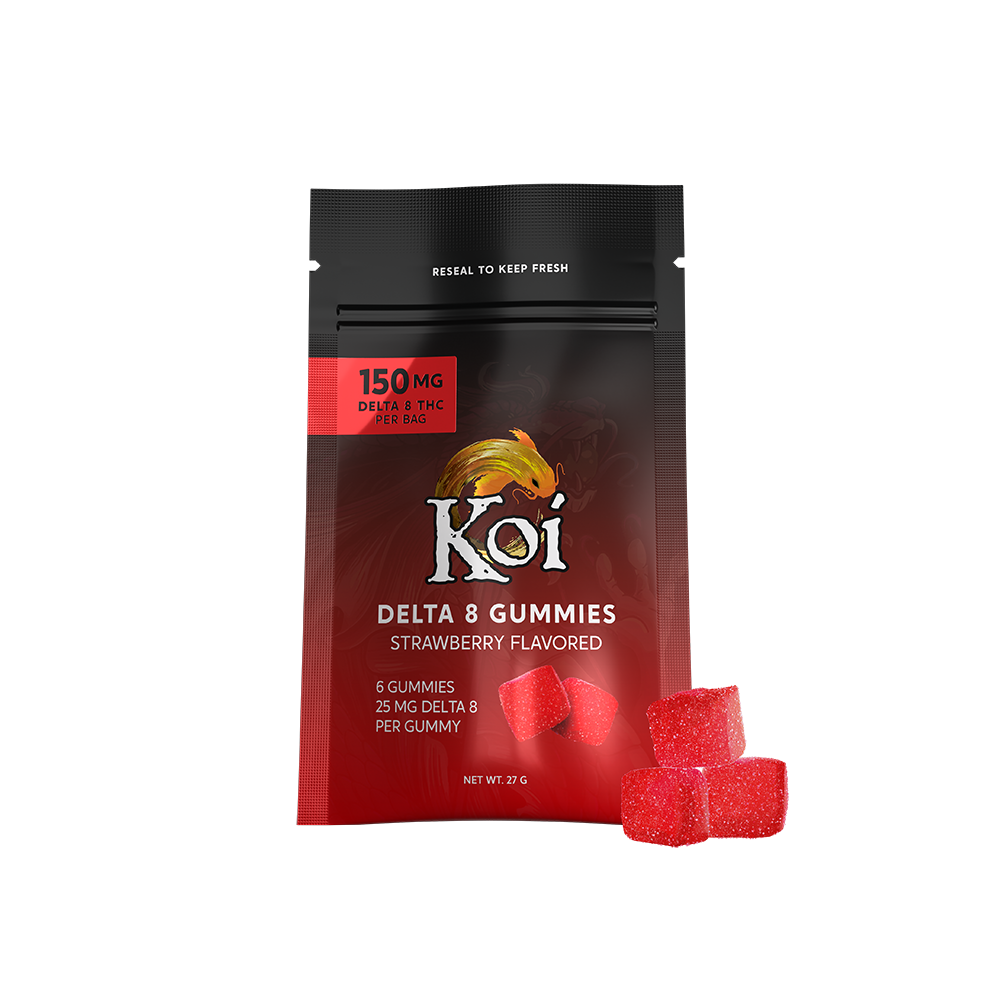 Koi Delta 8 150MG Gummy Bags - 6 Gummies Per Bag - 12 Bags Per Box