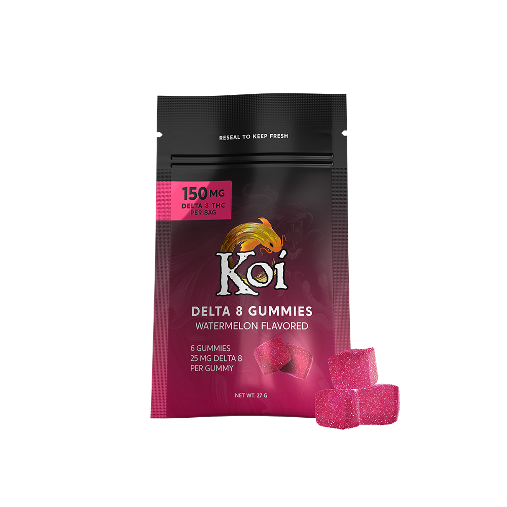 Koi Delta 8 150MG Gummy Bags - 6 Gummies Per Bag - 12 Bags Per Box