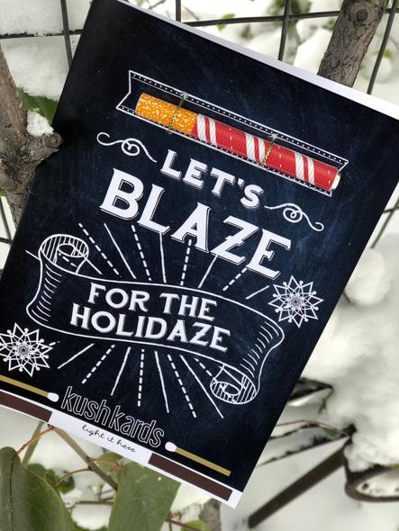 Holiday Greetings Kush Cards with One Hitter