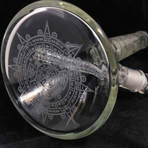 Illuminati 18" Golden Mayan King - Glow In The Dark - Water Pipe