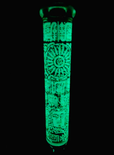 Illuminati 18" Golden Mayan King - Glow In The Dark - Water Pipe