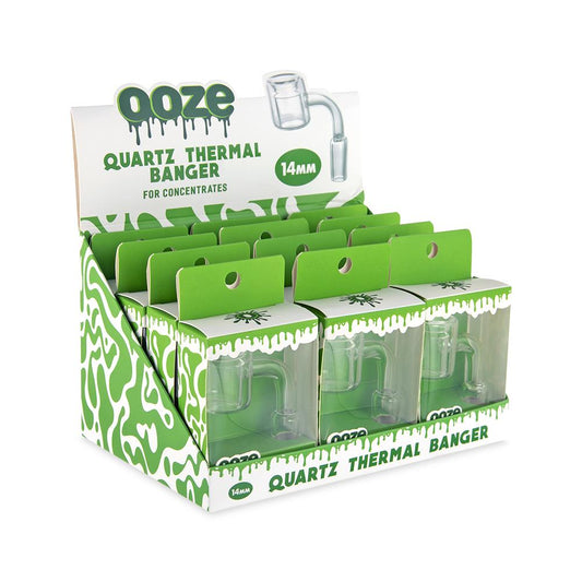 Ooze Quartz Thermal Banger Display - 90 Degree - 14mm - Male - 12ct Display