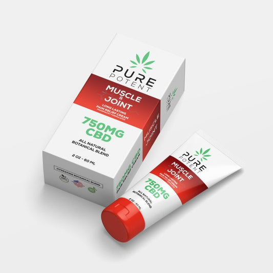 Pure Potent CBD Pain Relief Muscle & Joint Lotion 750MG 2oz Tube