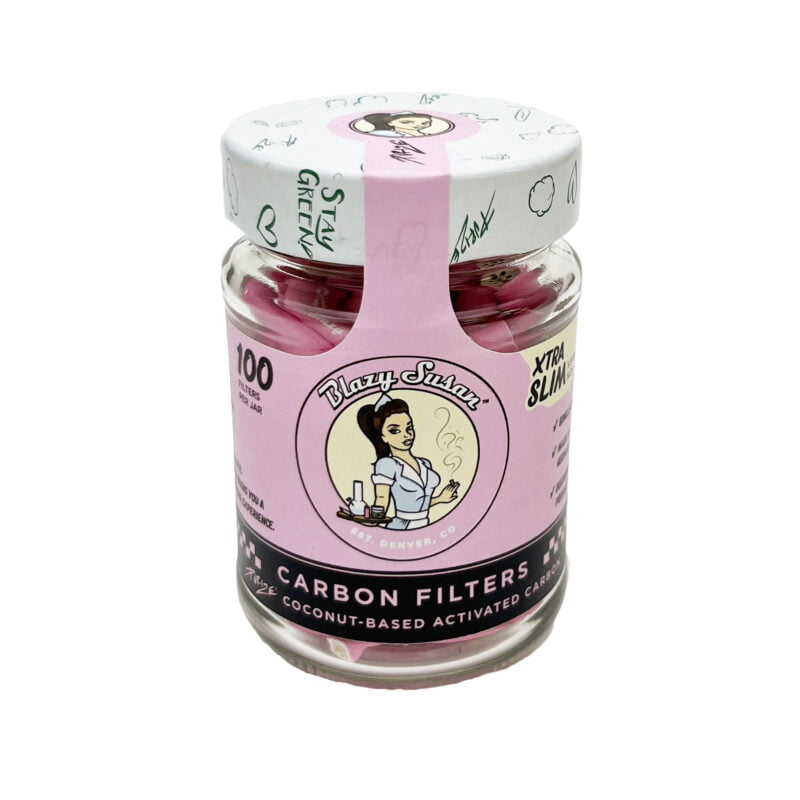 Blazy Susan Activated Charcoal Filter Tips | Xtra Slim | 100ct Jar