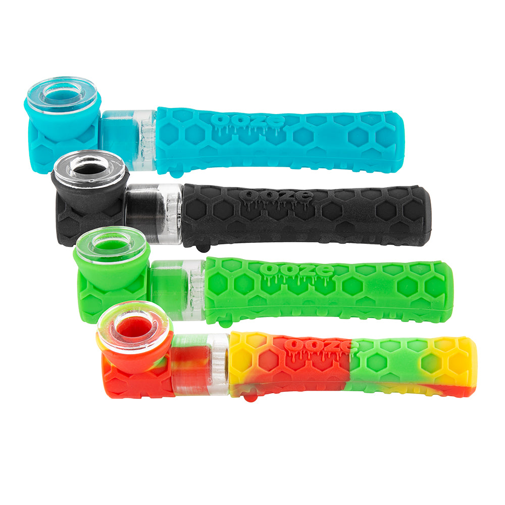 Ooze Piper 2-in-1 Silicone Pipe Chillum - Display of 12