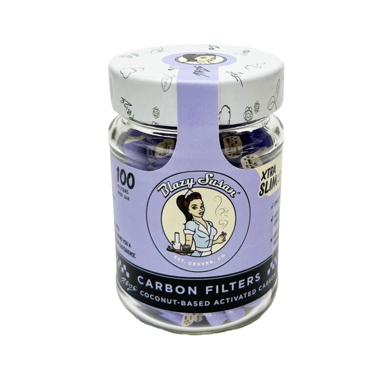 Blazy Susan Activated Charcoal Filter Tips | Xtra Slim | 100ct Jar