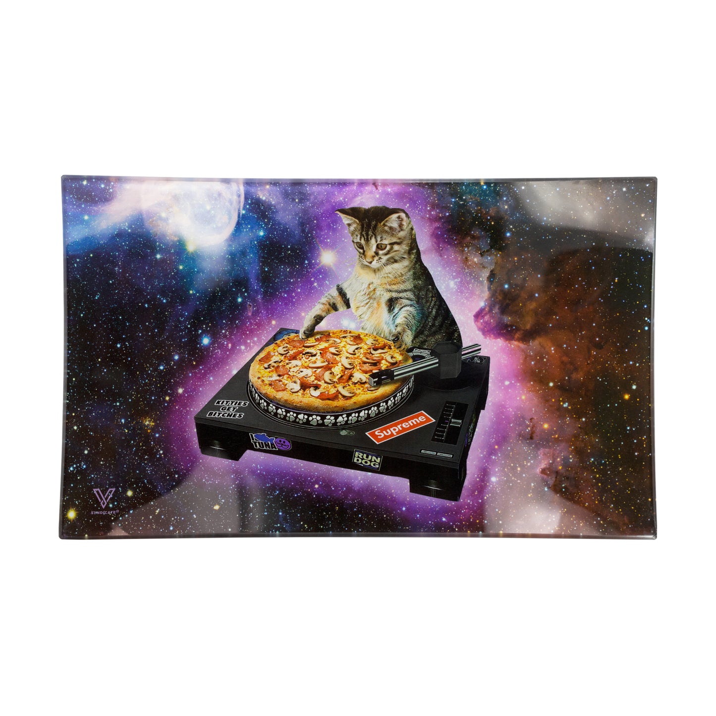 V Syndicate Shatter Resistant Glass Rolling Trays Medium 10" x 6.25"
