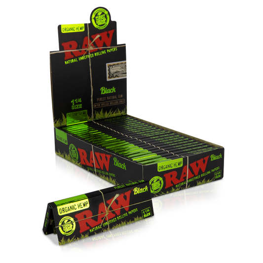 RAWthentic Black ORGANIC HEMP Rolling Papers - 1-1/4" & King Size