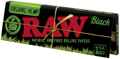 RAWthentic Black ORGANIC HEMP Rolling Papers - 1-1/4" & King Size