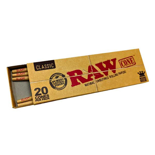 RAWthentic Rolling Papers Classic 20 Pack Cones | 1-1/4 & King Size