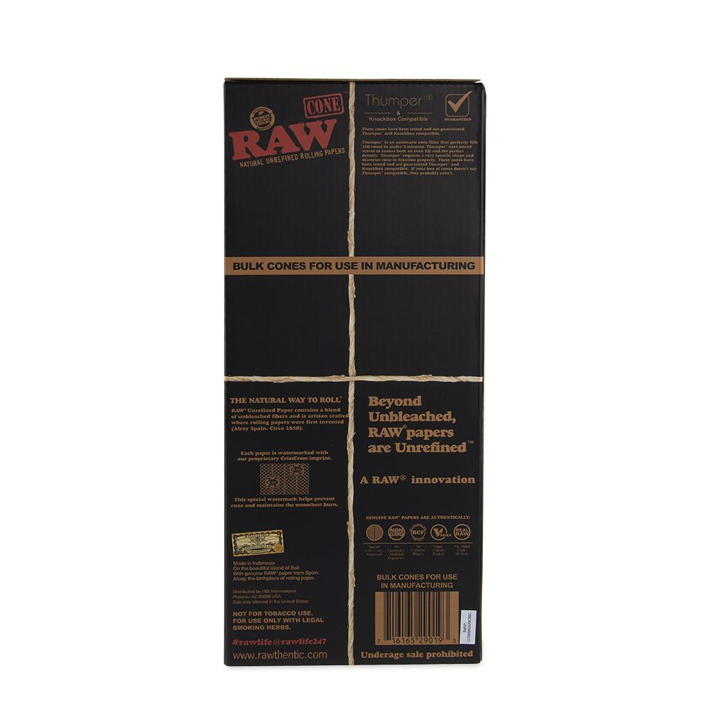 Rawthentic Classic Black 1-1/4 Size Bulk Cones Box - 900Ct