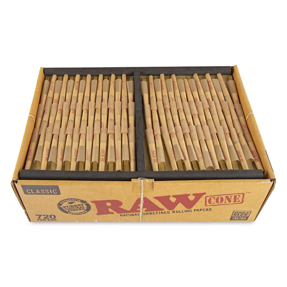 RAWthentic Classic Cones Single Size 70/45 - 720 Count Bulk Box