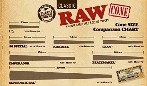 RAWthentic Classic Emperador 7-1/4" Pre-Rolled Cones- 24 Cones