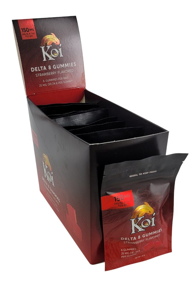 Koi Delta 8 150MG Gummy Bags - 6 Gummies Per Bag - 12 Bags Per Box
