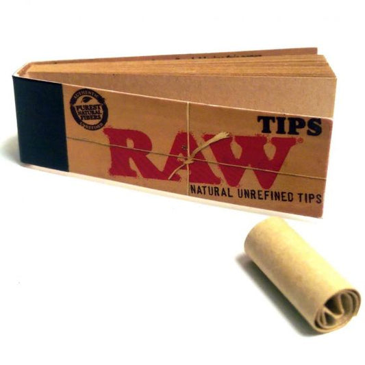 RAWthentic Original Unrefined Rolling Tips | 50 Packs Per Box