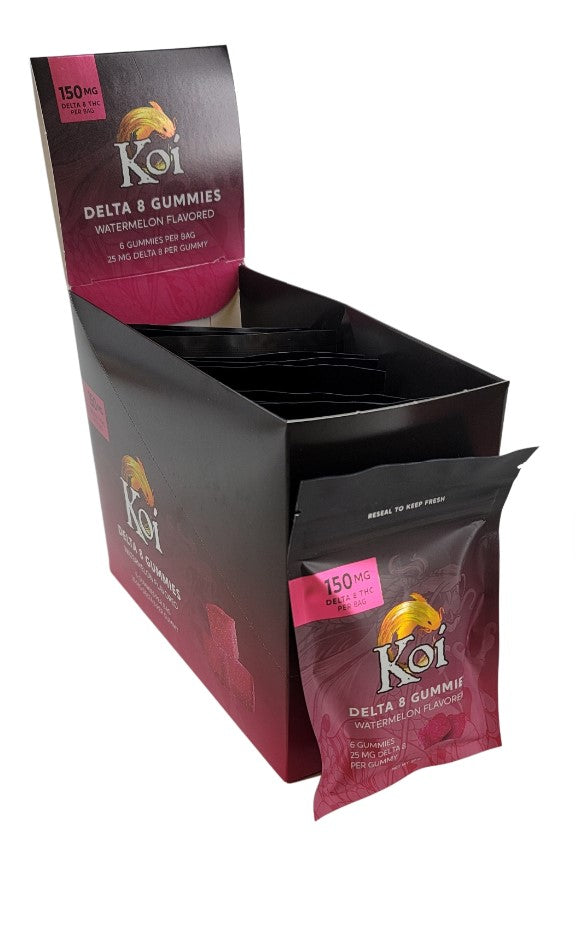 Koi Delta 8 150MG Gummy Bags - 6 Gummies Per Bag - 12 Bags Per Box