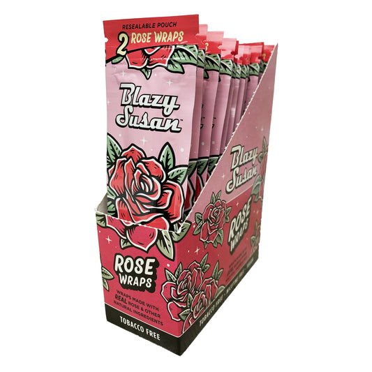 Blazy Susan Rose Wraps | 2 Per Pack | 25PK Display - Tobacco Free | Nicotine Free