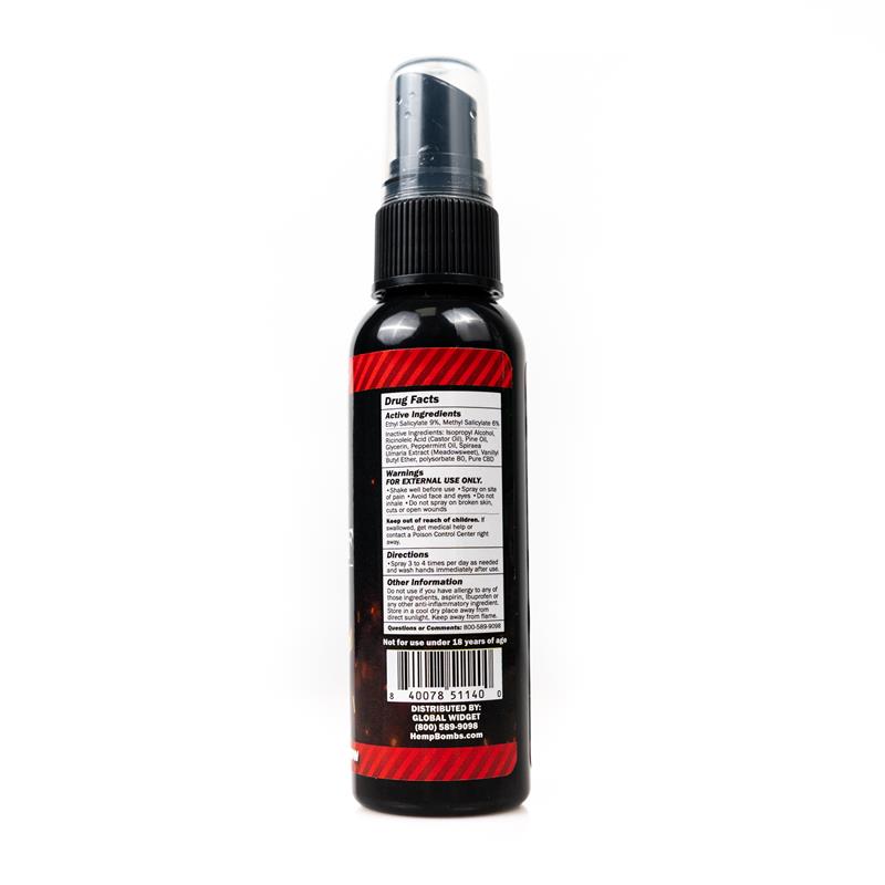 Hemp Bombs Premium CBD Heat Relief Spray 2oz 125MG