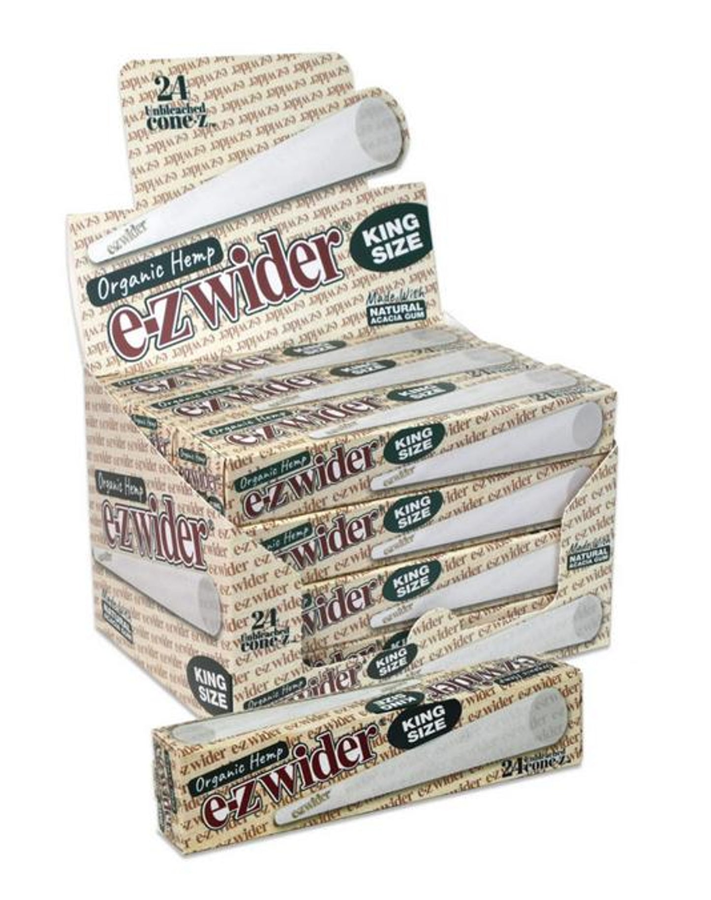 EZ Wider Unbleached Organic Hemp Cones in 1-1/4 & Kingsize