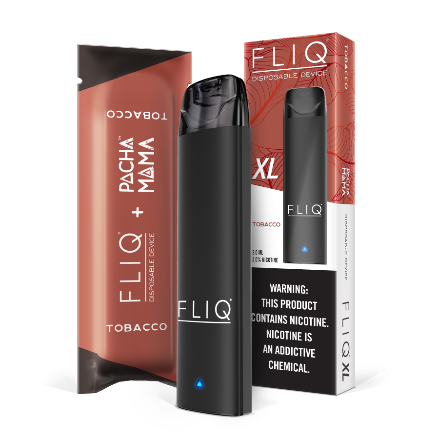 FLIQ + Pachamama 5% 50MG Tobacco Disposable Vape XL 800 Puffs 10ct/Pack