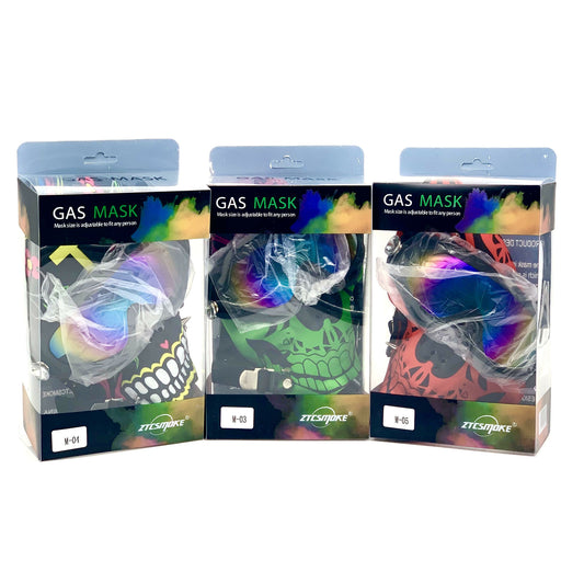 ZTCSMOKE Designer Gas Masks Assorted Skull Designs with Acrylic Tube