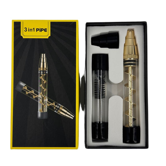 GoldFish 3-in-1 Dry Herb Quartz Glass Blunt Pipe